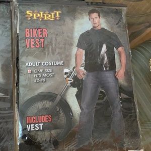 Halloween costume Biker vest faux leather